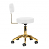 Arbetspall AM-304G vit / guld med ryggstöd
