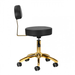 Arbetspall AM-304G svart / guld med ryggstöd