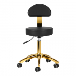 Arbetspall AM-304G svart / guld med ryggstöd