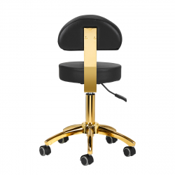 Arbetspall AM-304G svart / guld med ryggstöd