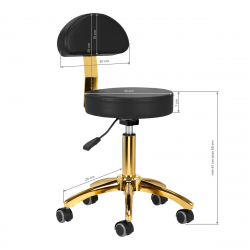 Arbetspall AM-304G svart / guld med ryggstöd