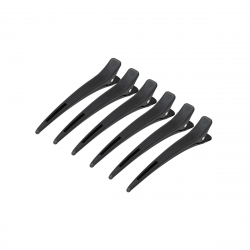 Hårklämmor / hårclips till frisörer E-15 6 st 11,5cm svart