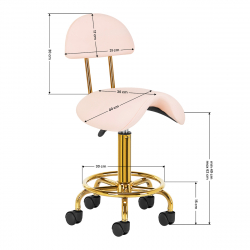 Arbetsstol / sadelstol 6001G guld / rosa