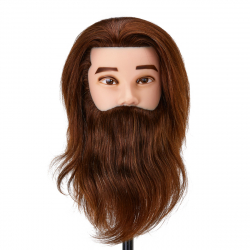Övningshuvud GABBIANO med skägg i naturligt hår, färg 4H - 22 / 21 cm
