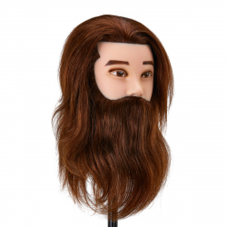 Övningshuvud GABBIANO med skägg i naturligt hår, färg 4H - 22 / 21 cm