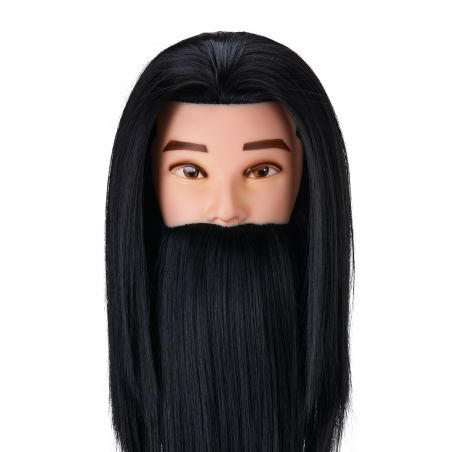 Övningshuvud GABBIANO med skägg i syntetiskt hår, färg 1H - 27 cm