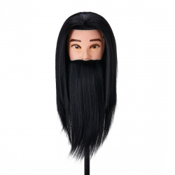 Övningshuvud GABBIANO med skägg i syntetiskt hår, färg 1H - 27 cm