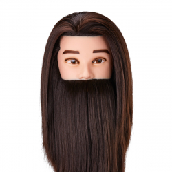 Övningshuvud GABBIANO med skägg i syntetiskt hår, färg 4H - 27 cm