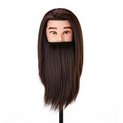 Övningshuvud GABBIANO med skägg i syntetiskt hår, färg 4H - 27 cm