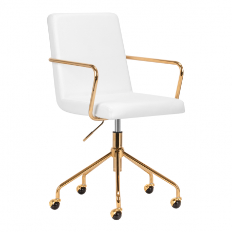 Arbetsstol / kundstol QS-OF211G GOLD vit