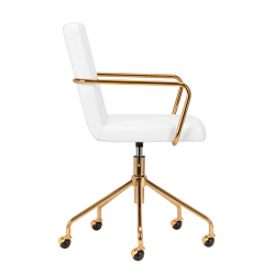 Arbetsstol / kundstol QS-OF211G GOLD vit