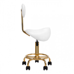 Arbetsstol / sadelstol 6001G guld / vit