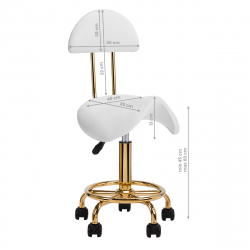 Arbetsstol / sadelstol 6001G guld / vit