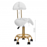 Arbetsstol / sadelstol 6001G guld / vit