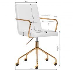Arbetsstol / kundstol QS-OF211G GOLD gråaktig ljus beige