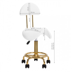Arbetsstol / sadelstol 6001G guld / vit