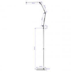 Arbetslampa / golvlampa LED Yoga 22W silver