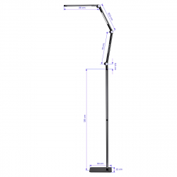 Arbetslampa / golvlampa LED Yoga 22W svart