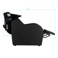 Schamponeringsstol GABBIANO Carmen med elektriskt fotstöd svart