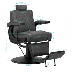 Barberarstol Hair System BM88066B grå