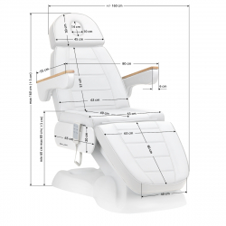 Elektrisk behandlingssäng vit SILLON LUX 3-motor