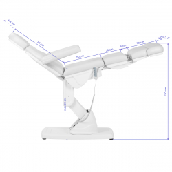 Elektrisk behandlingsbänk KATE vit med 4-motor