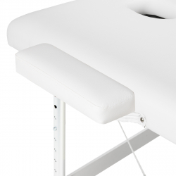 Bärbar massagebänk / behandlingssäng BALANCE ALUMINIUM 3 segment med lutning vit + väska