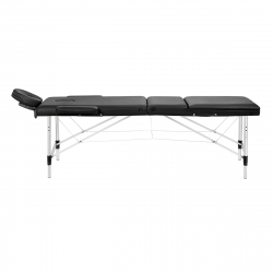 Bärbar massagebänk / behandlingssäng BALANCE ALUMINIUM 3 segment med lutning svart + väska
