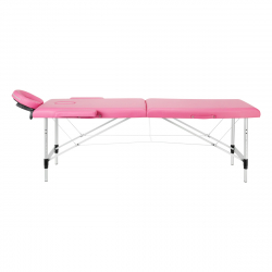 Bärbar massagebänk / behandlingssäng BALANCE ALUMINIUM rosa + väska