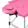 Bärbar massagebänk / behandlingssäng BALANCE ALUMINIUM rosa + väska