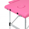 Bärbar massagebänk / behandlingssäng BALANCE ALUMINIUM rosa + väska