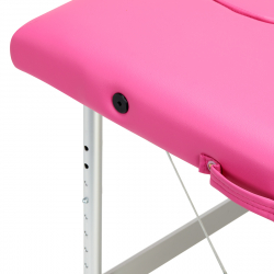 Bärbar massagebänk / behandlingssäng BALANCE ALUMINIUM rosa + väska
