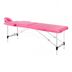 Bärbar massagebänk / behandlingssäng BALANCE ALUMINIUM rosa + väska