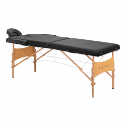 Bärbar massagebänk / behandlingssäng Balance Wide 2 segment svart / trä + väska
