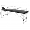 Bärbar massagebänk / behandlingssäng BALANCE ALUMINIUM 2 segment svart + väska