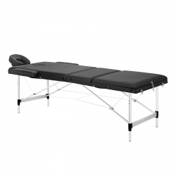 Bärbar massagebänk / behandlingssäng BALANCE ALUMINIUM 3 segment med lutning svart + väska