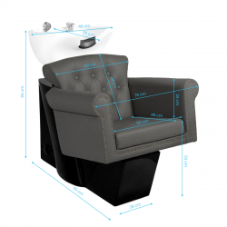 Schamponeringsstol GABBIANO BERLIN grå