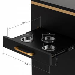 Lådhurts Gabbiano 2027G svart / guld för skönhetssalonger