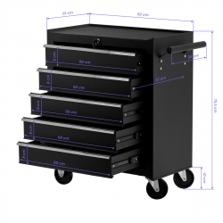 Arbetsvagn / rullvagn PRO INK 005 svart för tatueringsstudior / salonger