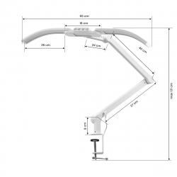 Arbetslampa / bordslampa GLOW L05 22W halvmåne vit