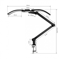 Arbetslampa / bordslampa GLOW L05 22W halvmåne svart