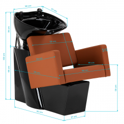 Schamponeringsstol GABBIANO Vitoria brun