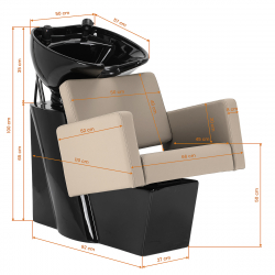 Schamponeringsstol GABBIANO Vitoria gråbeige