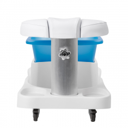 Fotbad Azzurro med vibrationsmassage + vit rullvagn