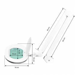 Förstoringslampa / arbetslampa ELEGANTE 6028 LED 5D vit med stativ / hjul