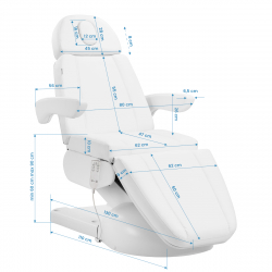 Elektrisk behandlingsbänk Azzurro Lux 3-motor vit med uppvärmning