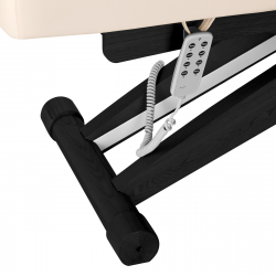 Elektrisk behandlingssäng / massagesäng SPA SILLON SIESTA beige / svart trä, extra hög, 3-motor