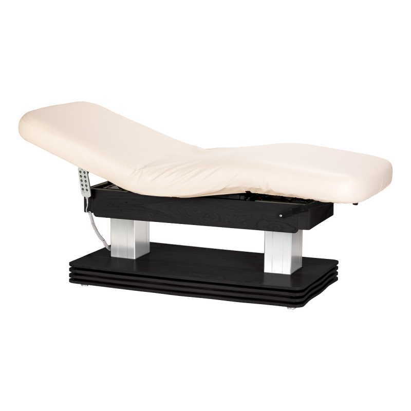 Elektrisk behandlingssäng / massagesäng SPA SILLON COMFORT beige / svart trä, uppvärmning, 4-motor