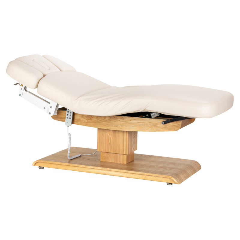 Elektrisk behandlingssäng / massagesäng SPA SILLON RELAX beige / ljust trä, 3-motor