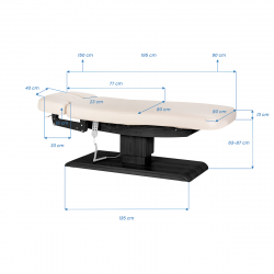Elektrisk behandlingssäng / massagesäng SPA SILLON RELAX beige / svart trä, 3-motor